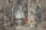 Wyke Bayliss Ely Cathedral pen and watercolour USA oil painting artist